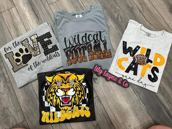 Wildcats Game Day Leopard Football Tee
