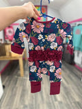 Avery Floral Zip Up Romper