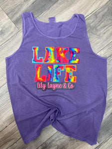 Lake Life Faux Embroidery Tank