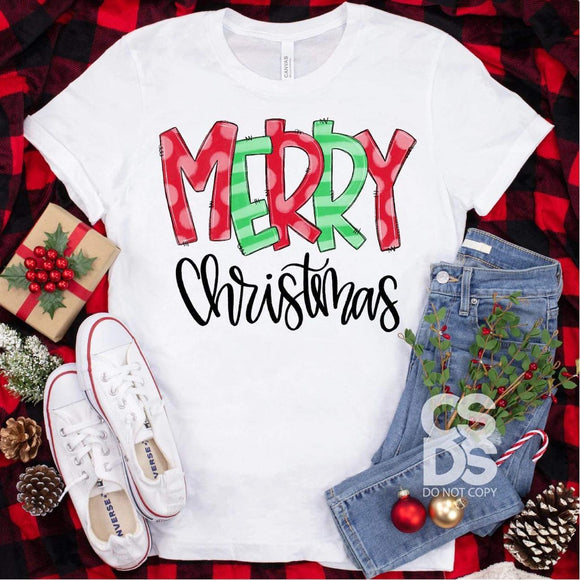 Merry Christmas Doodle Tee