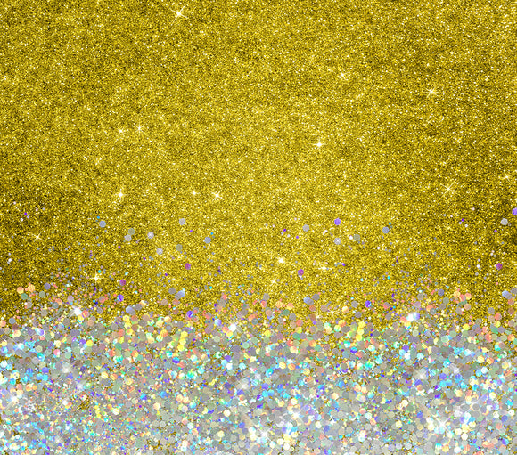 Gold & White Faux Glitter Sublimation Tumbler